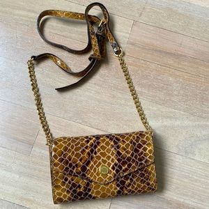 MICHAEL KORS Python Brown Wallet Crossbody Bag